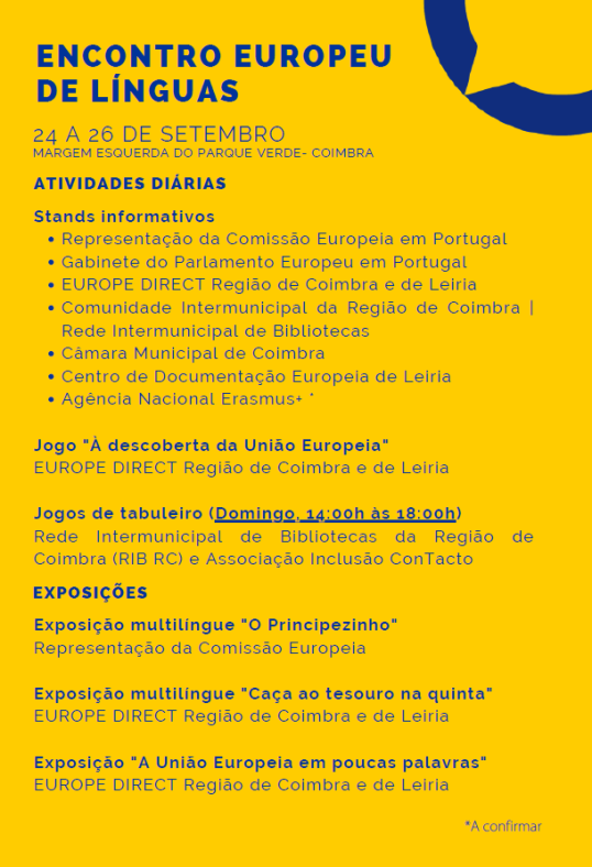 Encontro Europeu das Línguas em Coimbra Agenda 2