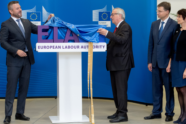 Jean-Claude Juncker e Peter Pellegrini - Inauguração da Autoridade Europeia do Trabalho
