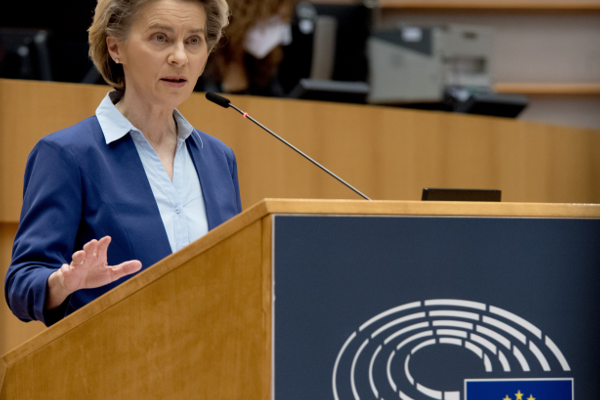 Ursula von der Leyen no Parlamento Europeu